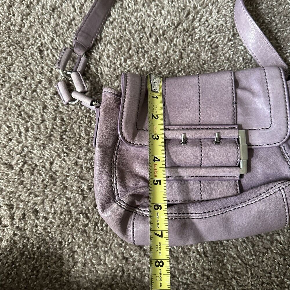 Vintage Michael Kors Camden Lilac Leather Silver Buckle Messenger Shoulder Bag - Picture 14 of 14
